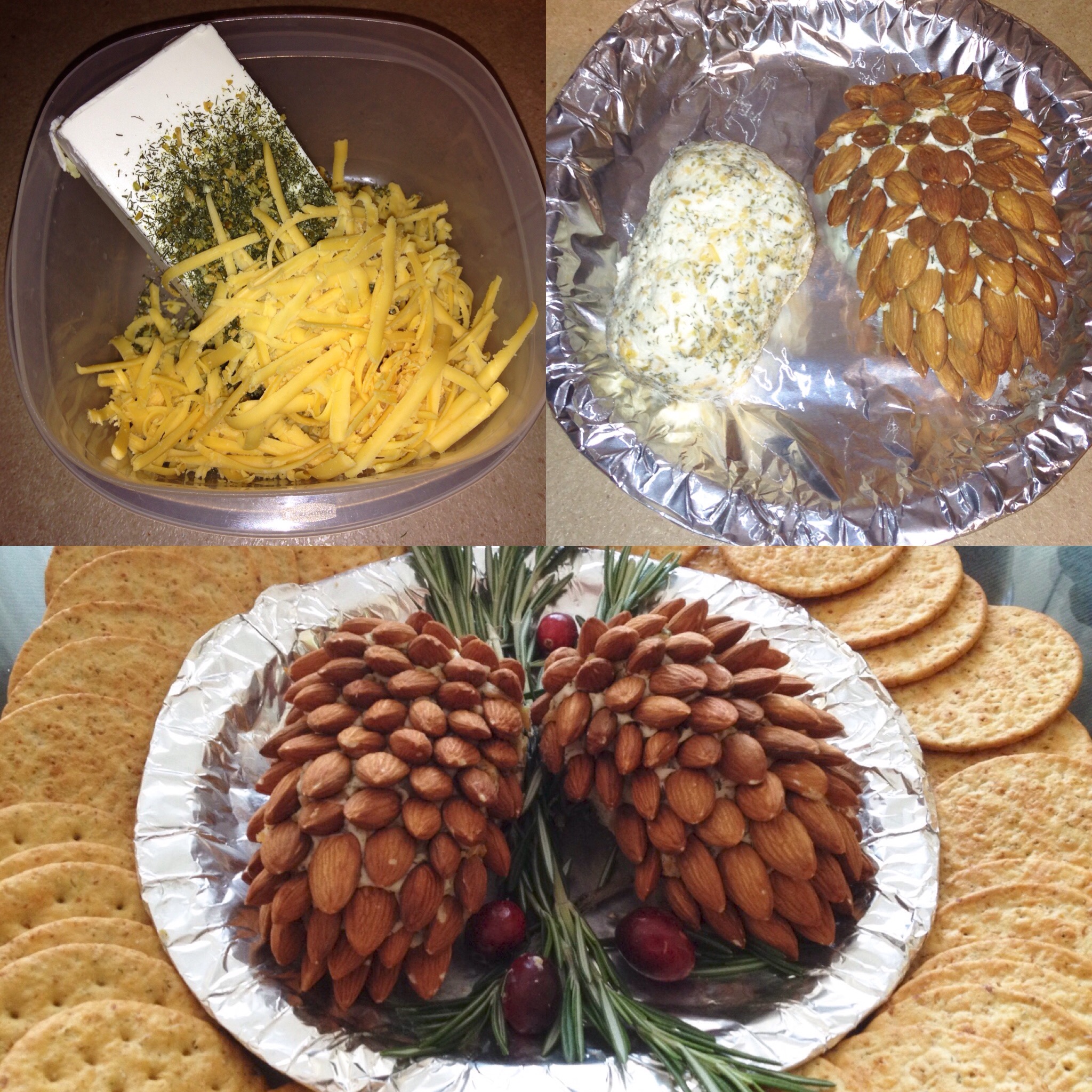 Acorn cheese ball that is perfect for holiday potlucks