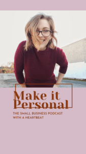 Rowan Vollmer host of make it personal podcast graphics 