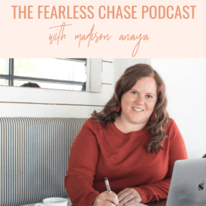 Why you should be using stock photography square graphic of Erica Steeves for Fearless Chase Podcast